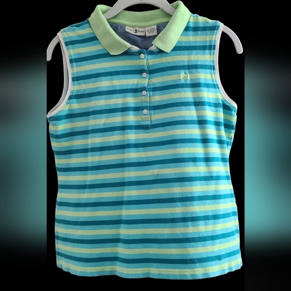 Duck Head polo sleeveless striped shirt. Women's M